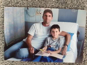 Sean and Rory on the day of Rory's first diagnosis.